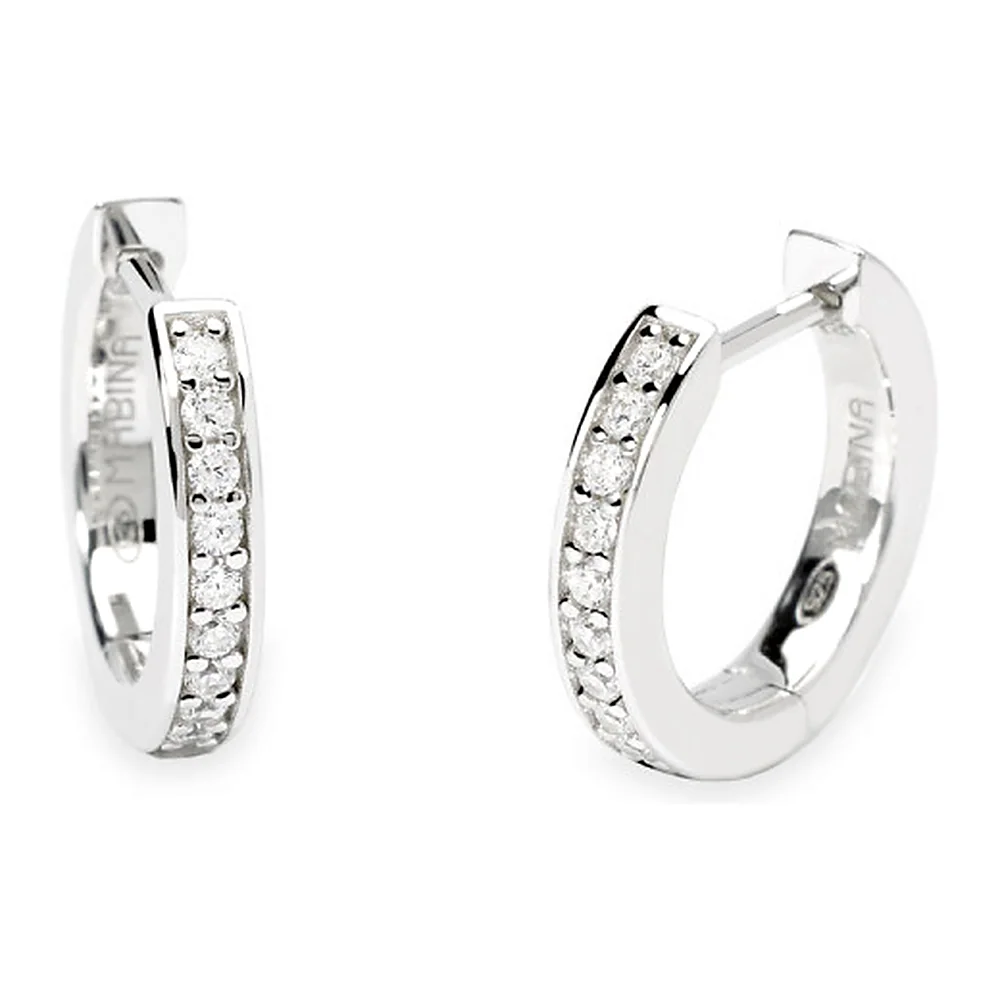Orecchini Mabina My Diamond cerchio binario 0,18