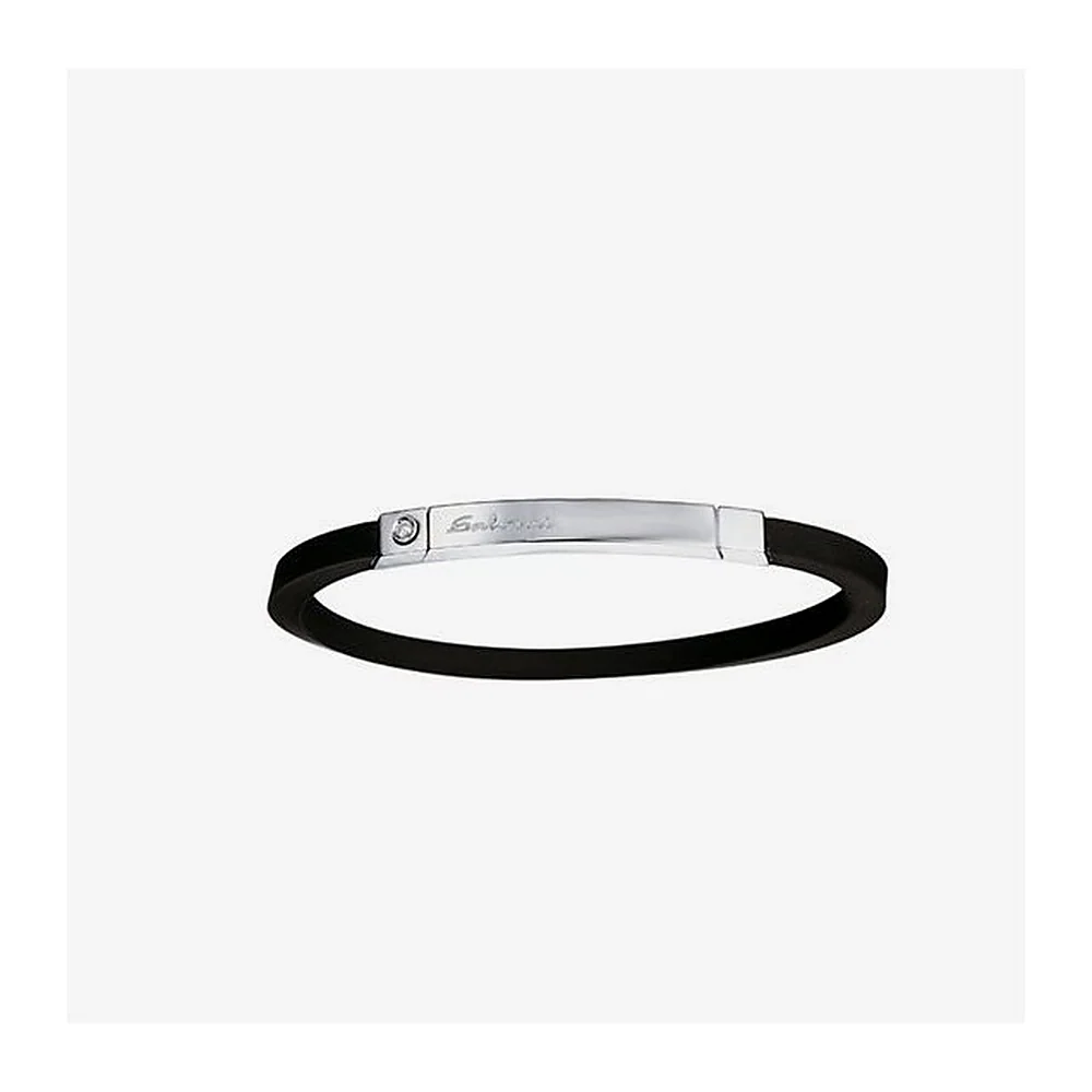 Bracciale Salvini Soho oro bianco e caucciu