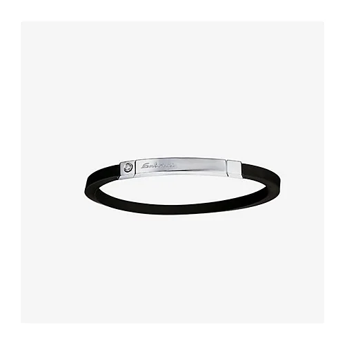 Bracciale Salvini Soho oro bianco e caucciu