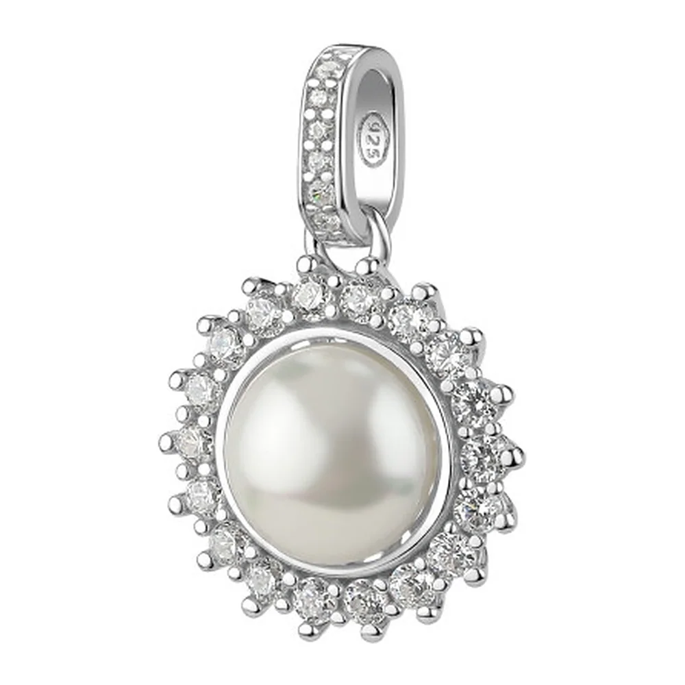 Charm Fancy zirconi e perla bottone