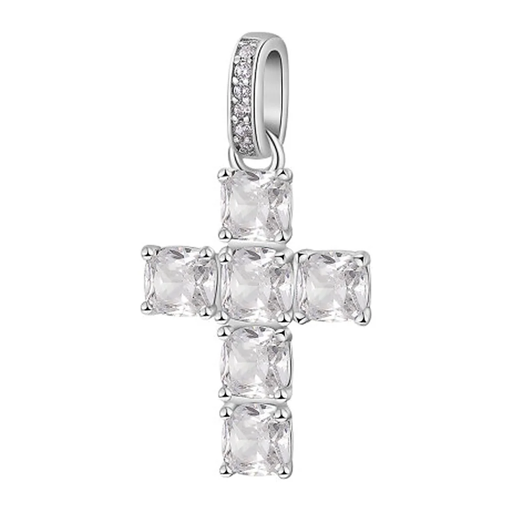 Charm Fancy croce zirconi cushion h 18mm
