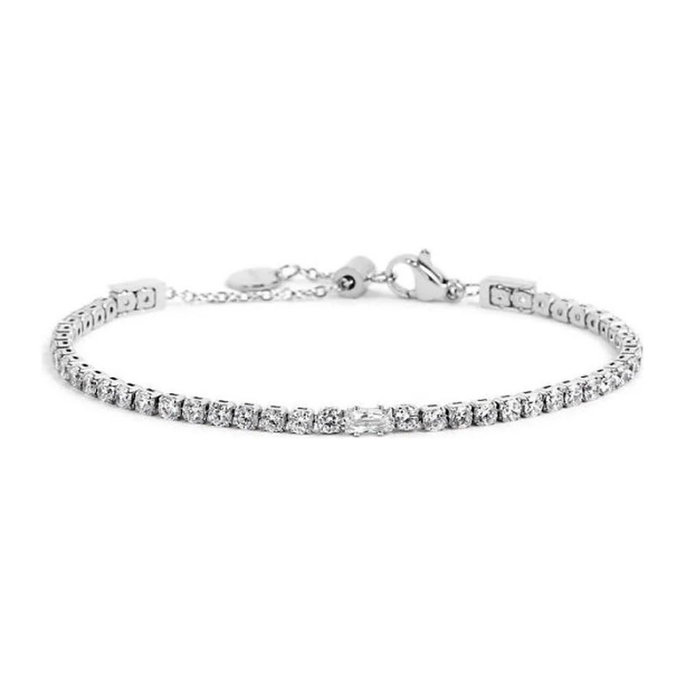Bracciale Marlù tennis 2,5mm con baguette centrale