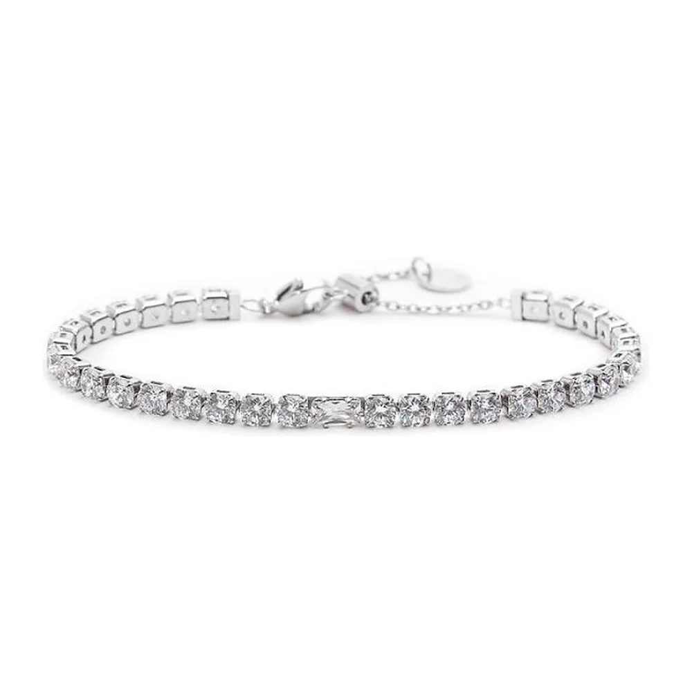 Bracciale Marlù tennis 4,0mm con baguette centrale