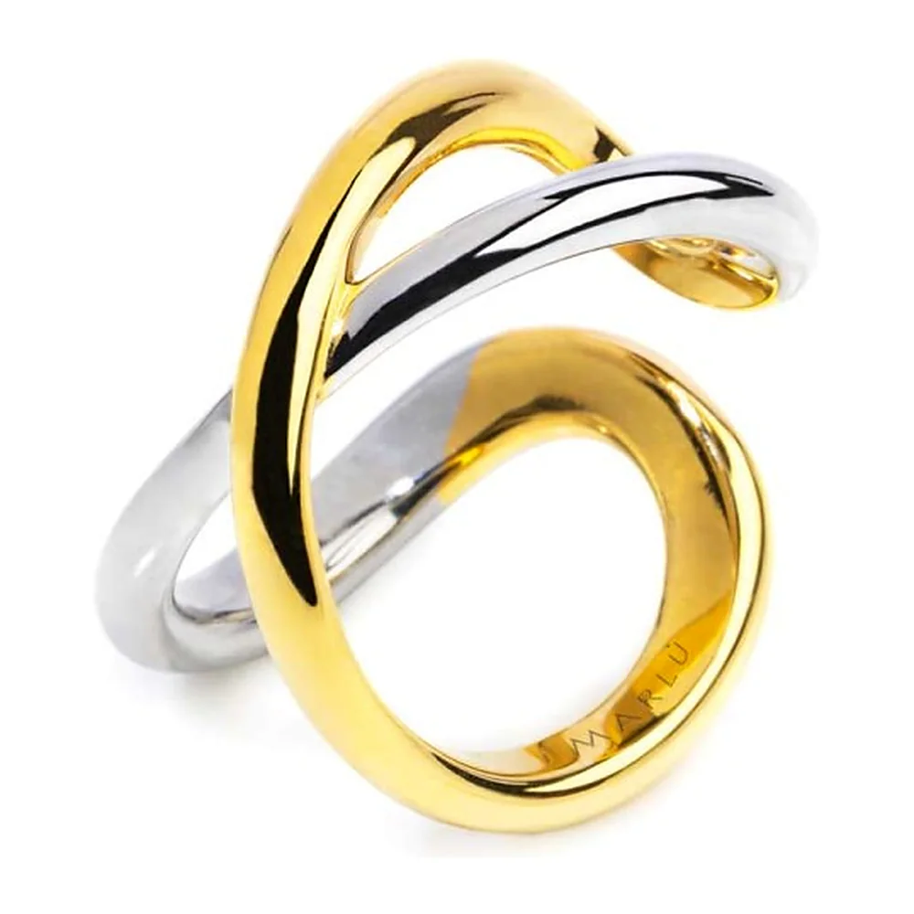 Anello Marlù fascia incrociata bicolore