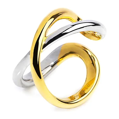 Anello Marlù fascia incrociata bicolore