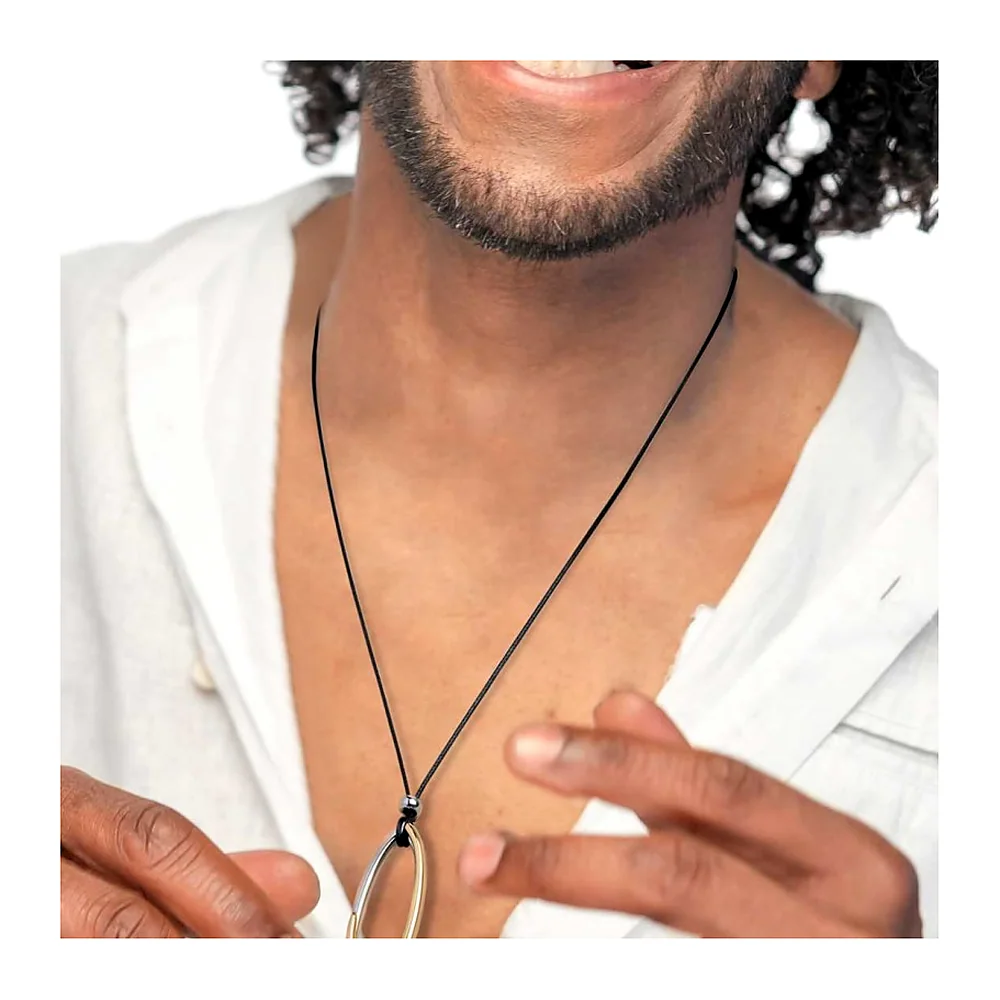 Collana Marlù cordino con anello ovale bicolore — foto 2