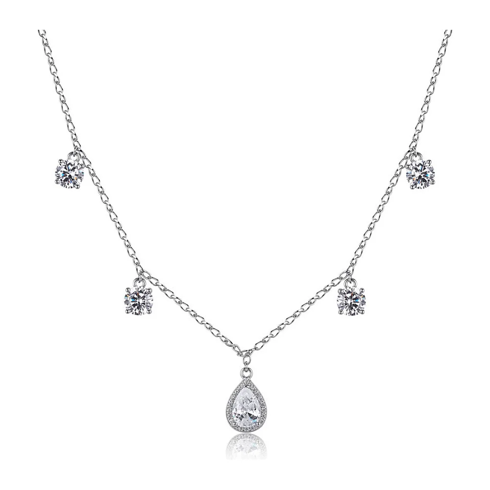 Collier Fancy maglia rolò goccia zirconi