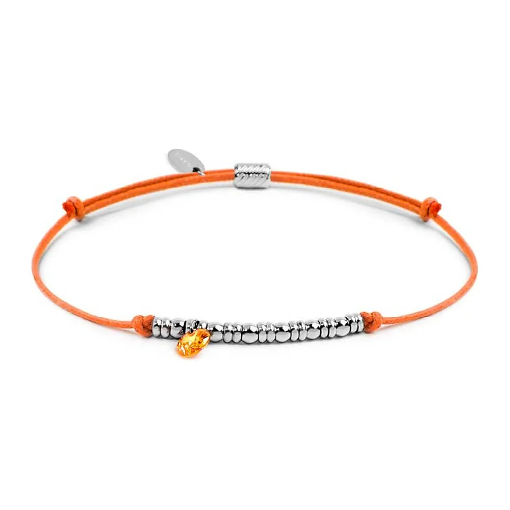 Bracciale Marlù cordino con elementi acciaio e zircone