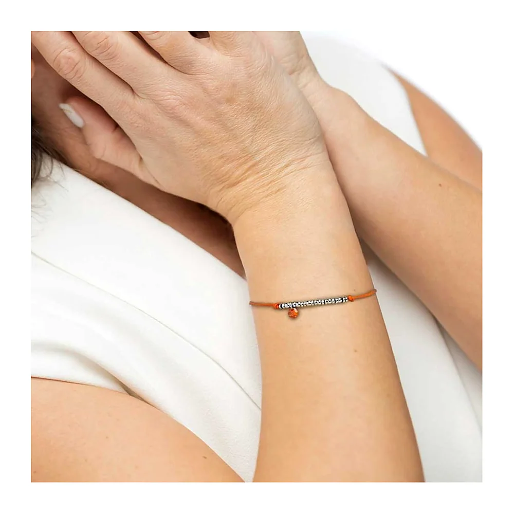 Bracciale Marlù cordino con elementi acciaio e zircone — foto 2