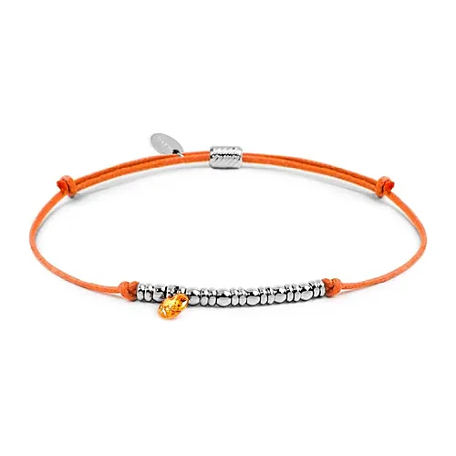 Bracciale Marlù cordino con elementi acciaio e zircone