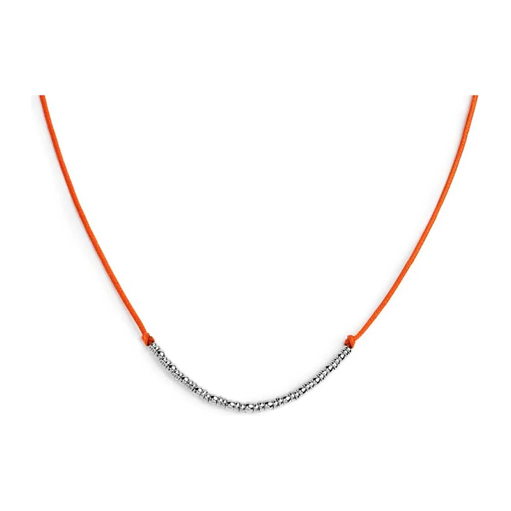 Collier Marlù cordino con elementi acciaio e zircone