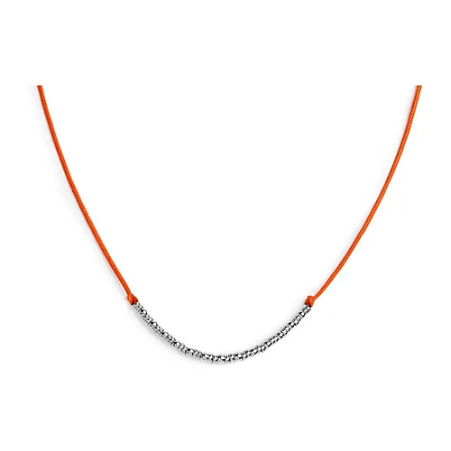 Collier Marlù cordino con elementi acciaio e zircone