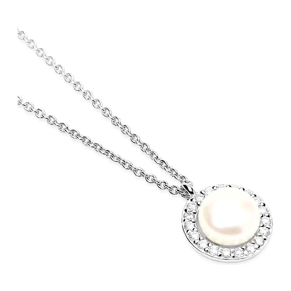 Girocollo Mabina My Diamond perla bottone 6,5mm 0,17 — foto 2