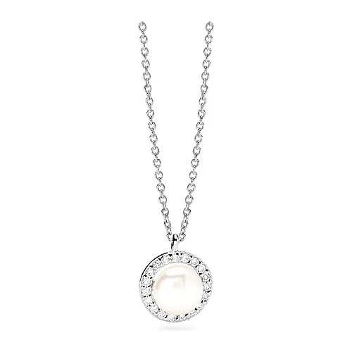 Girocollo Mabina My Diamond perla bottone 6,5mm 0,17