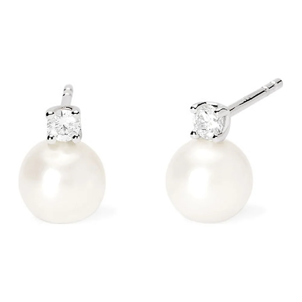 Orecchini Mabina My Diamond perle sferiche 6,5mm0,12