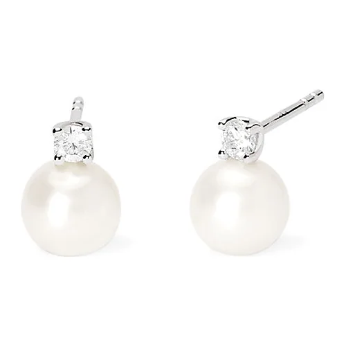 Orecchini Mabina My Diamond perle sferiche 6,5mm 0,12