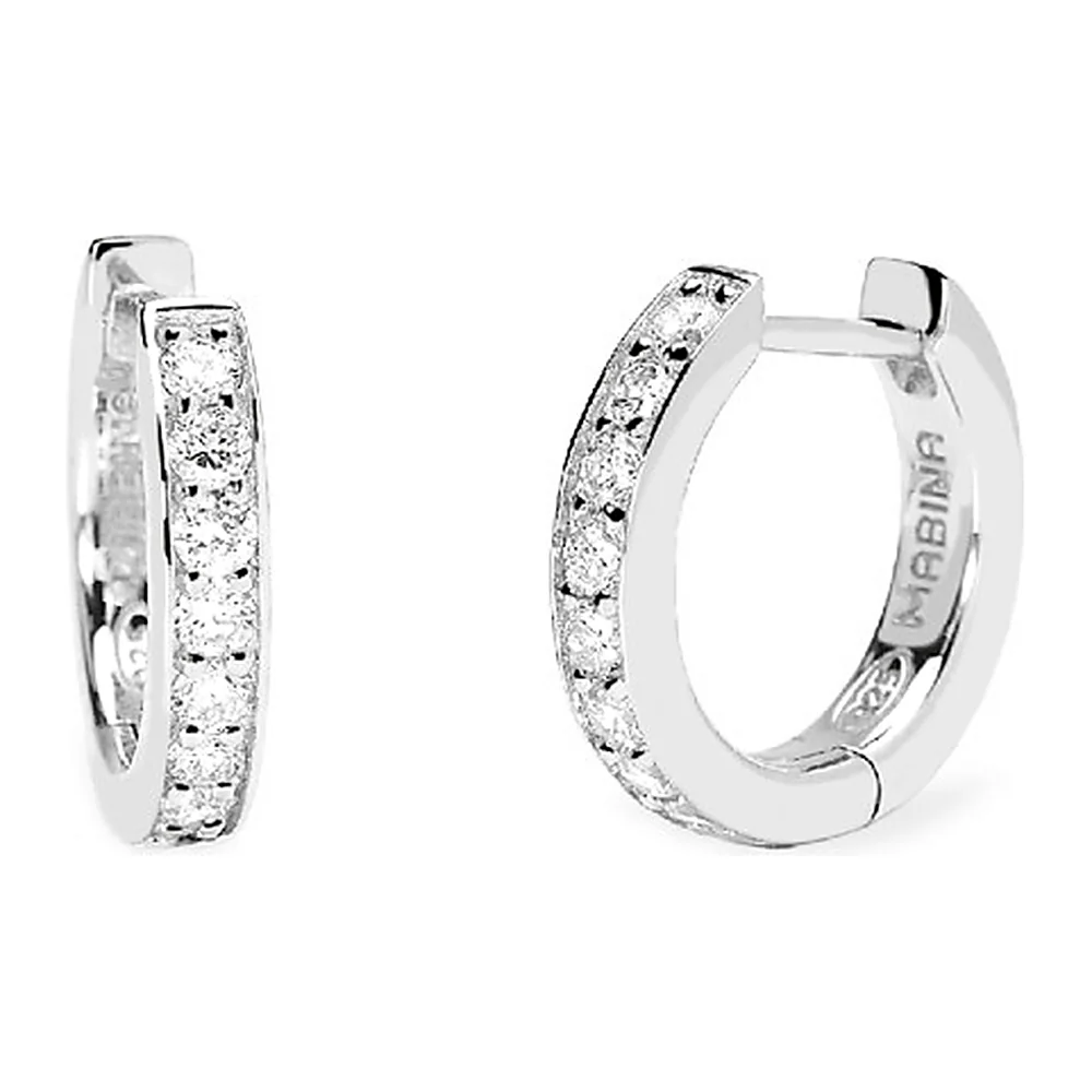 Orecchini Mabina My Diamond cerchio binario 0,40