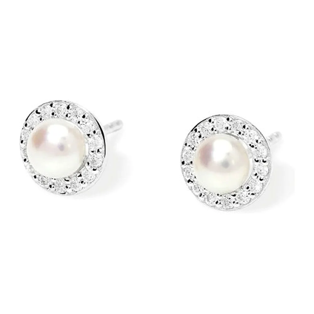 Orecchini Mabina My Diamond perle bottone 4,5mm 0,25