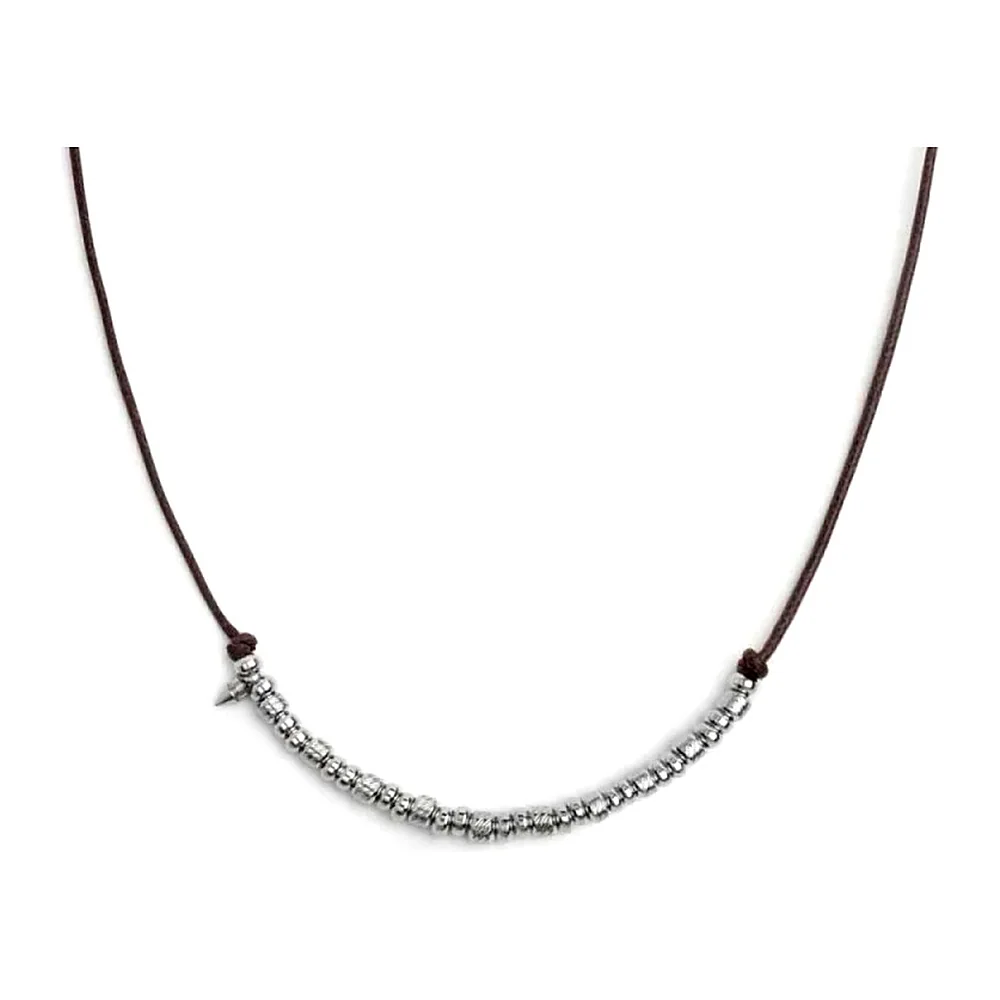 Collana Marlù cordino e rondelle spike