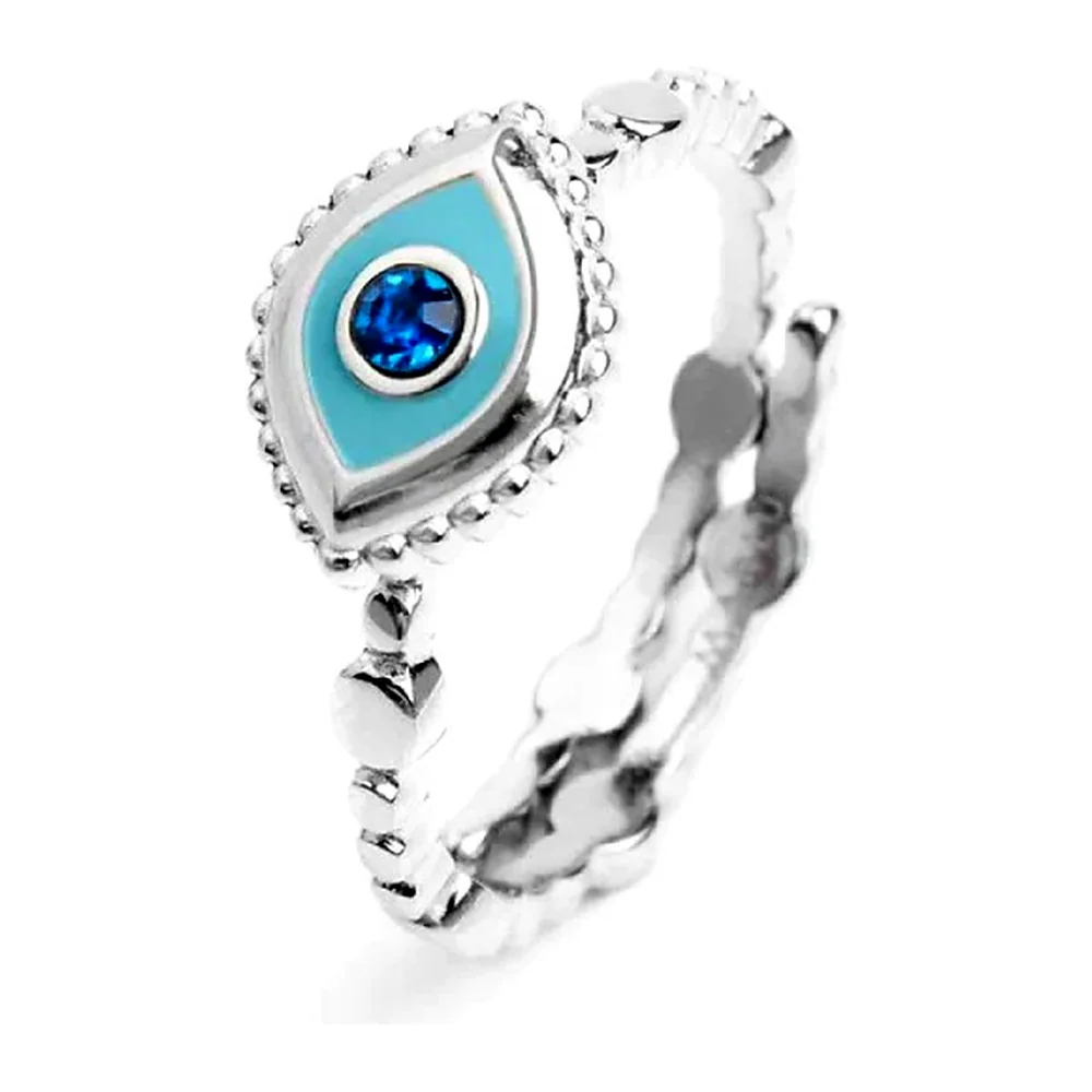 Anello Marlù con occhio con zircone blu