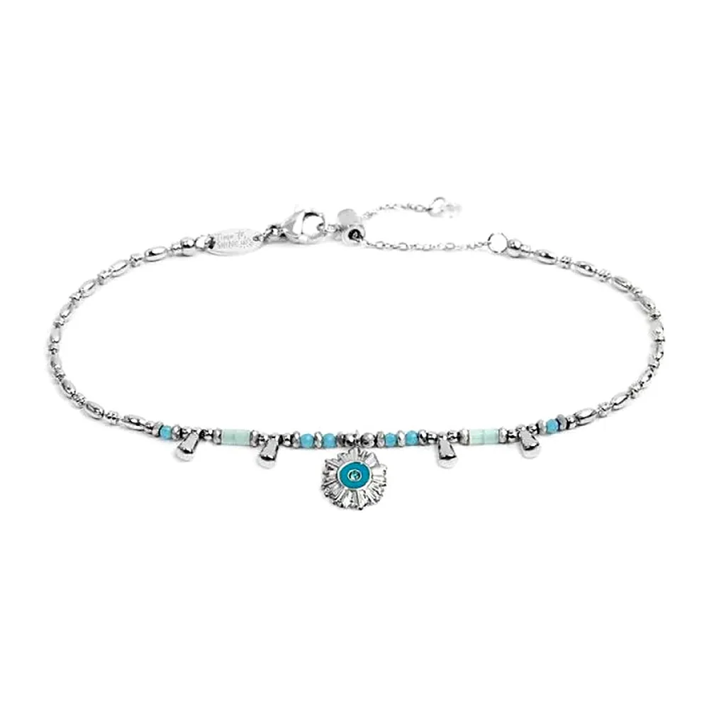Bracciale Marlù maglia chicco di riso con sole pendente