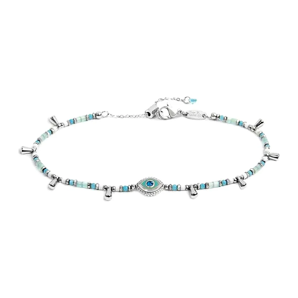 Bracciale Marlù maglia ematite sfacetttata con occhio centrale