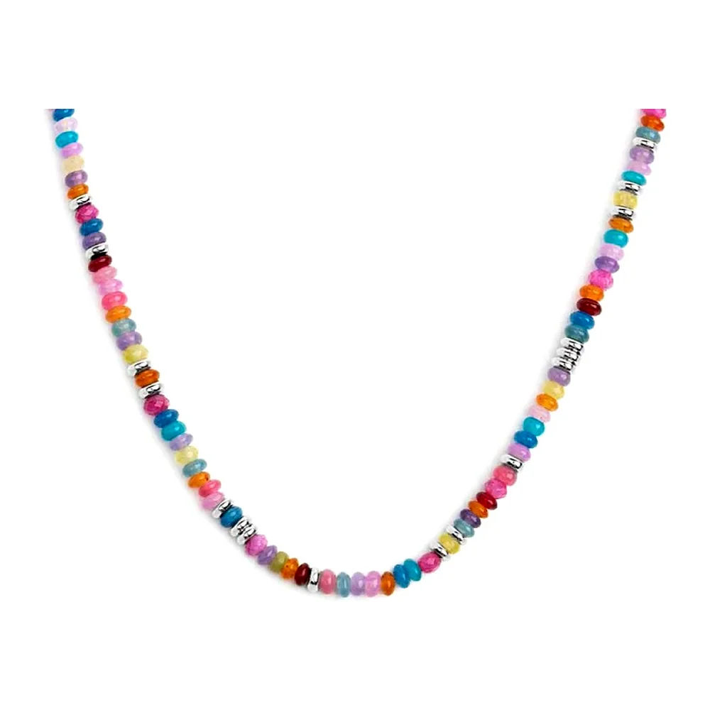 Collier Marlù maglia perline plastica colorate