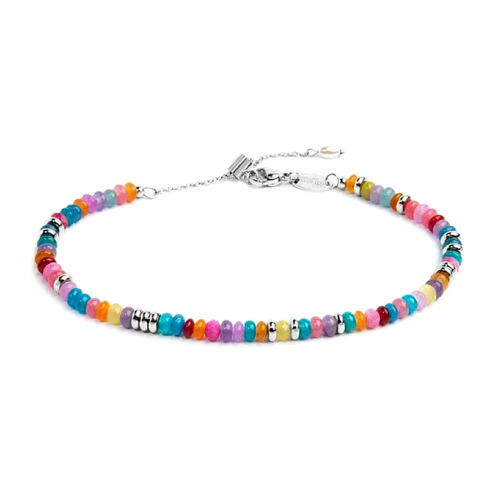 Bracciale Marlù maglia perline plastica colorate