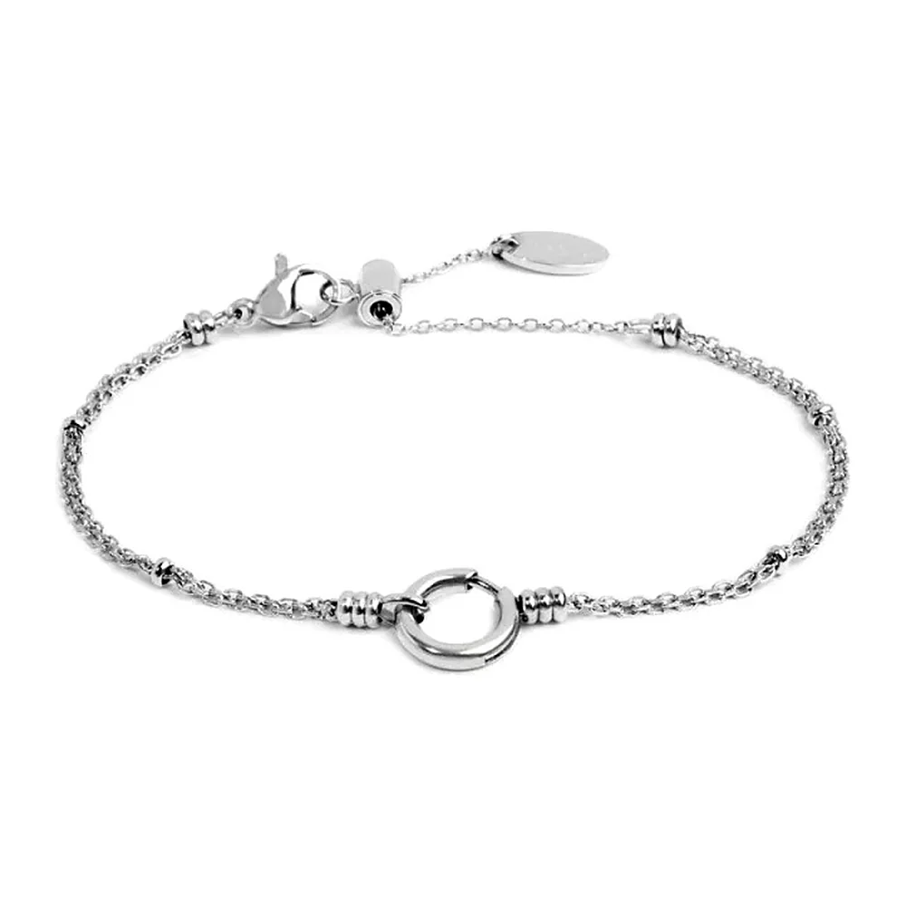Bracciale Marlù maglia mesh sfere al centro e moschettone anello