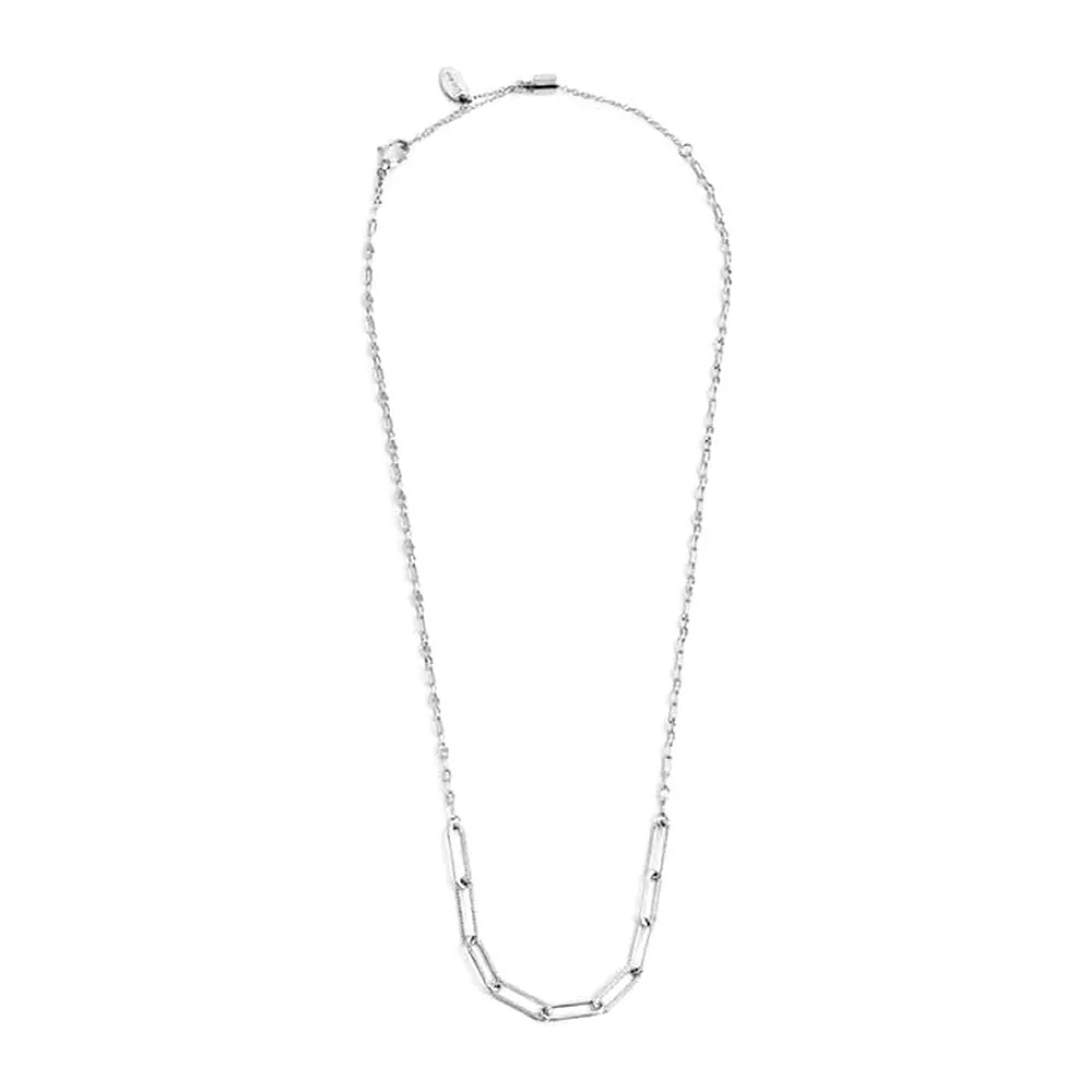Collana Marlù 50cm maglia lip cable e centrale catena cable con texture — foto 3