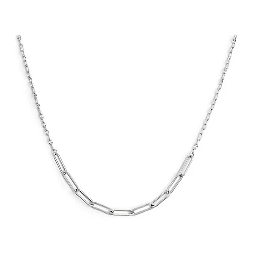 Collana Marlù 50cm maglia lip cable e centrale catena cable con texture