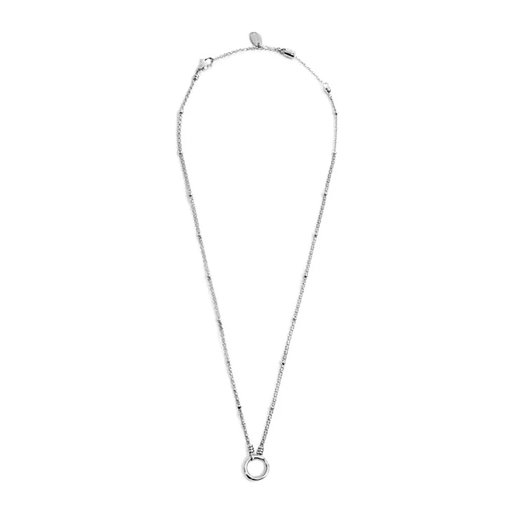 Collana Marlù 45cm maglia mesh sfere al centro e moschettone anello — foto 3