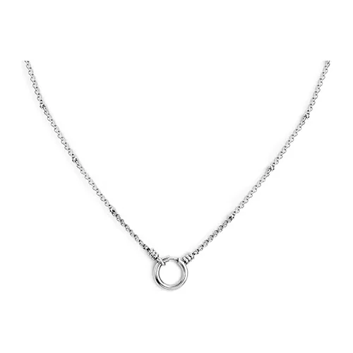 Collana Marlù 45cm maglia mesh sfere al centro e moschettone anello