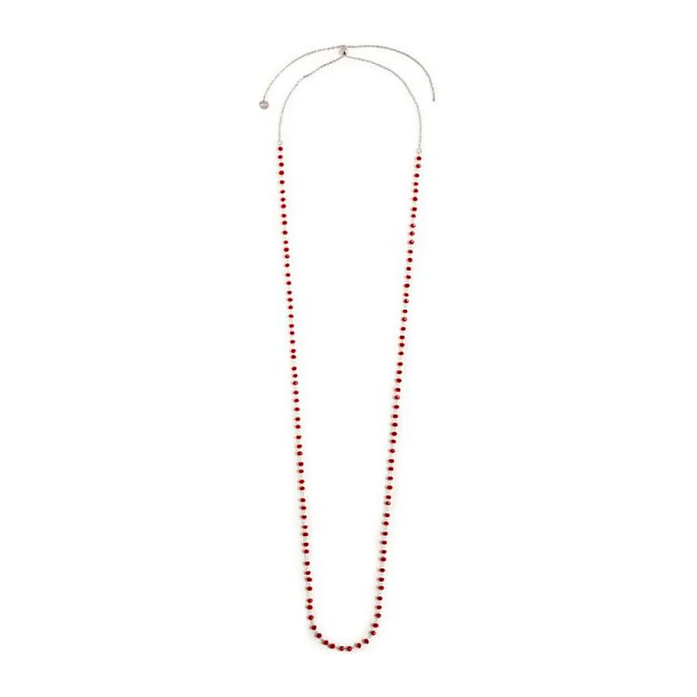 Collana Marlù 90cm maglia con cristalli sfaccettati