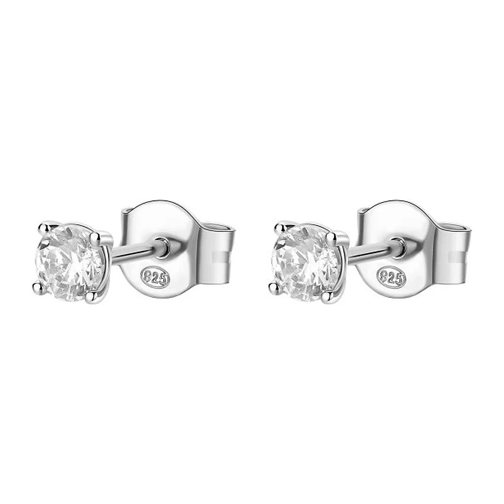 Orecchini Fancy punto luce zirconi 4mm