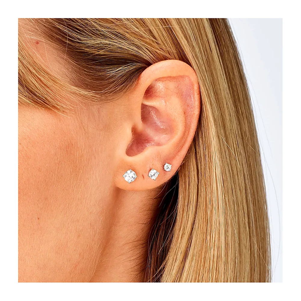 Orecchini Fancy punto luce zirconi 4mm — foto 2