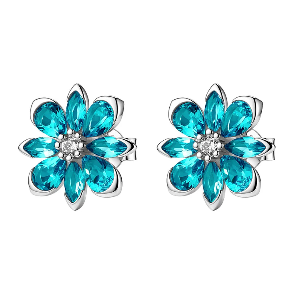 Orecchini Fancy fiore zirconi mix