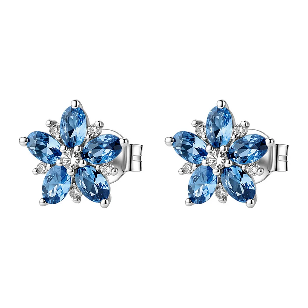 Orecchini Fancy fiore zirconi mix