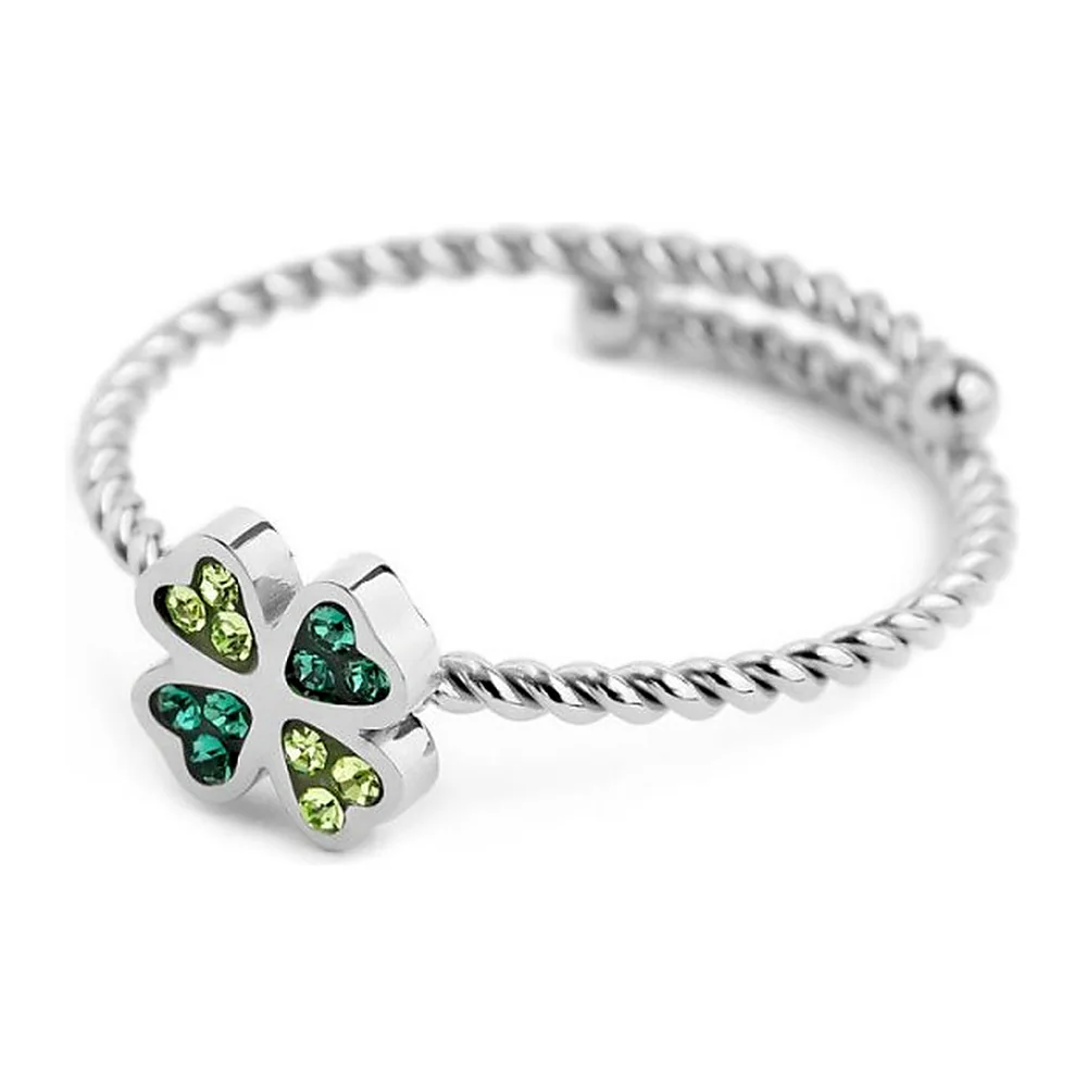 Anello Marlù Symbols quadrifoglio cristalli