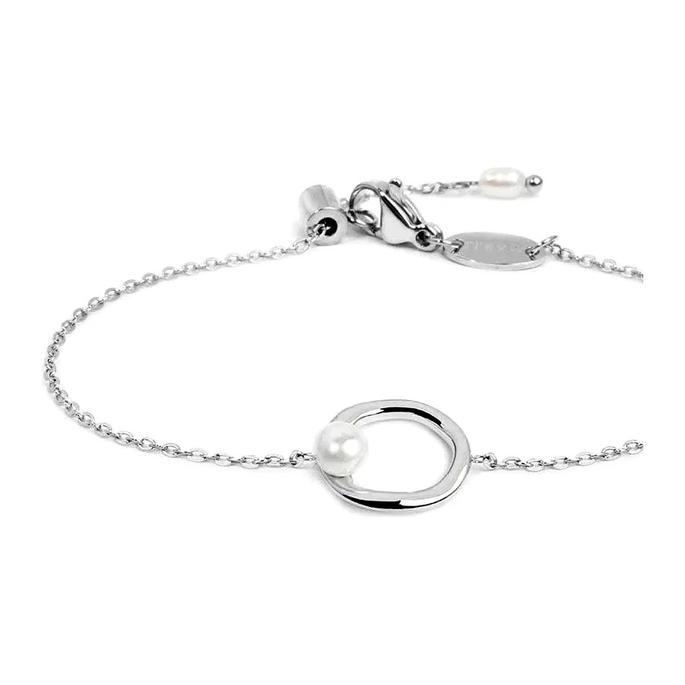 Bracciale Marlù maglia rolò centrale forma organica con perla — foto 2