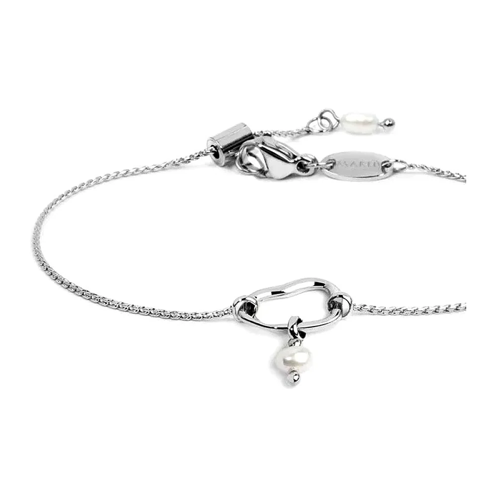 Bracciale Marlù maglia serpentina centrale forma organica con perla — foto 2