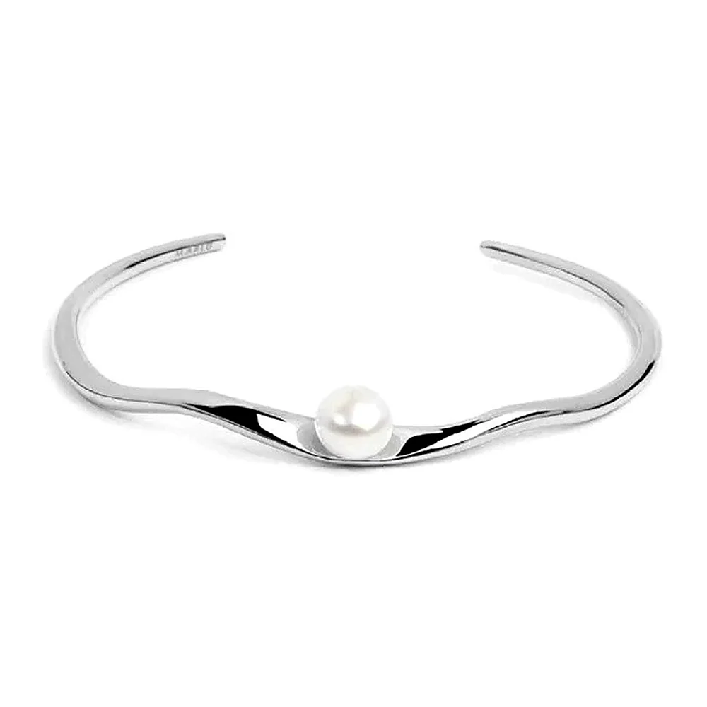Bracciale Marlù rigido forma organica con perla