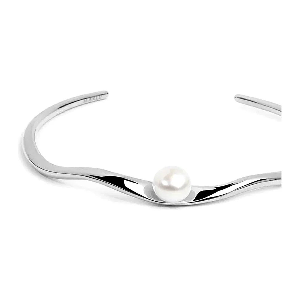Bracciale Marlù rigido forma organica con perla — foto 2
