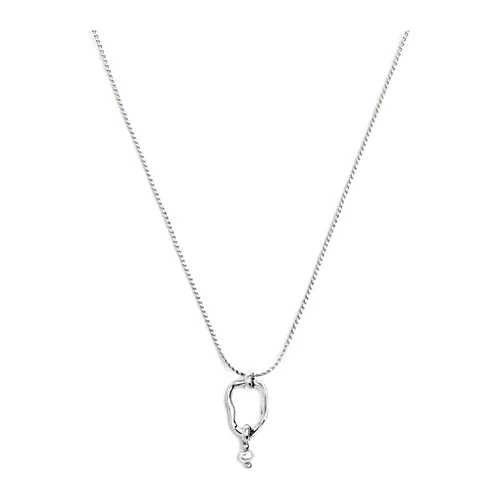 Girocollo Marlù maglia serpentina centrale forma organica con perla